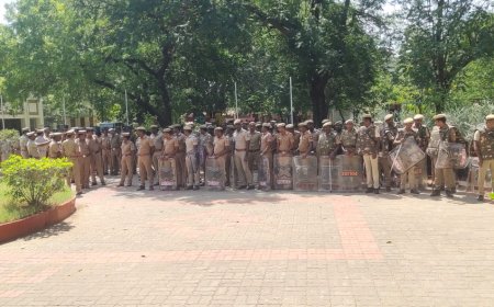 விநாயகர் சதுர்த்தி; 238 போலீசார் கலந்து கொண்ட கொடி அணிவகுப்பு; அரியமங்கலத்தில் பரபரப்பு