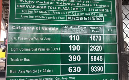 திருச்சி உள்ளிட்ட 38 சுங்கச்சாவடிகளில் இன்று முதல் கட்டண உயர்வு அமல்; வாகன ஓட்டிகள் அவதி