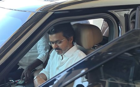 திருச்சி விமான நிலையத்தில் அத்துமீறிய விஜய் ரசிகர் ; பவுன்சர்கள் கார் விபத்து