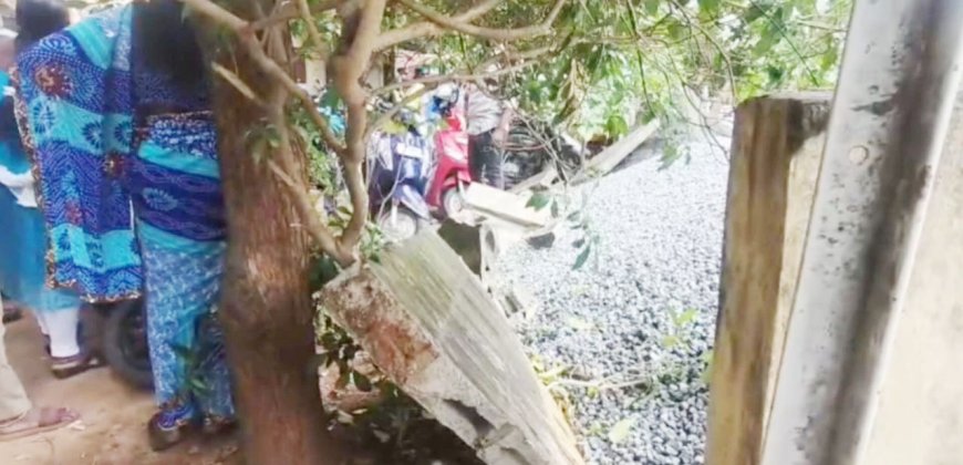 கண்டோன்மெண்ட் காவல் நிலைய சுவர் இடிந்து விபத்து