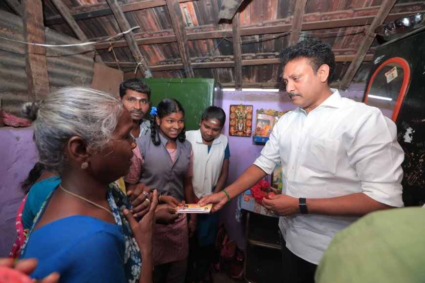 வீடு இடிந்த விபத்தில் பலியான குழந்தையின் குடும்பத்திற்கு நிவாரணம் வழங்கிய அமைச்சர் அன்பில் மகேஷ்