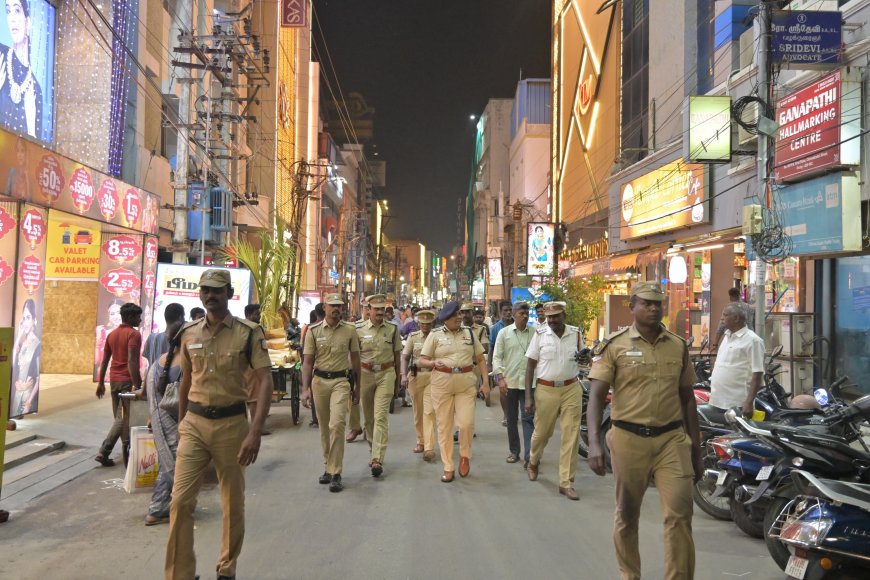 தீபாவளி; என்.எஸ்.பி சாலையில் மாநகர காவல் ஆணையர் ஆய்வு