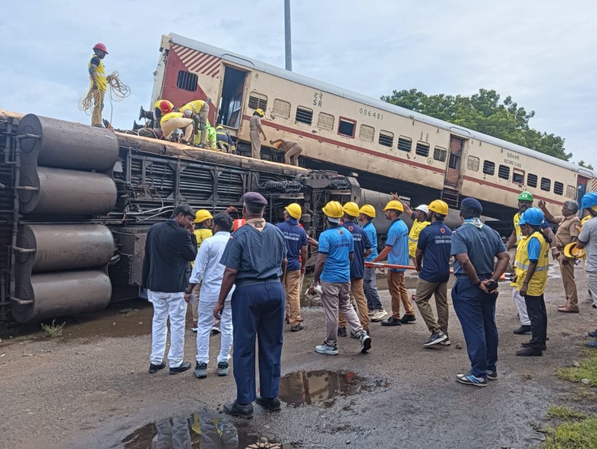 திருச்சியில் தடம் புரண்டு ரயில் விபத்து? ஓத்திகையால் பரபரப்பு..,,