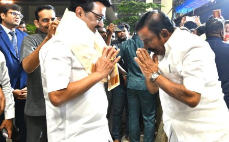 திருச்சிக்கு வந்தார் முதல்வர்; அமைச்சர்கள், அதிகாரிகள் உற்சாக வரவேற்பு