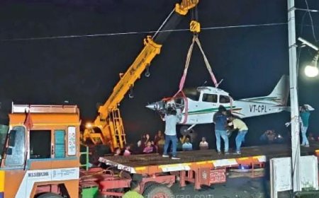 சாலையில் தரை இறங்கிய விமானம் இன்று லாரியில் பயணம்; பயிற்சி நிறுவனத்திற்கு உரிமம் உள்ளதா?