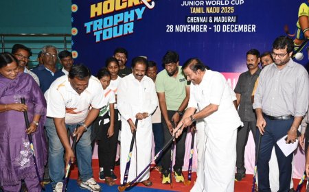 ஹாக்கி உலகக்கோப்பை அறிமுக விழா; அமைச்சர் கே.என்.நேரு உற்சாகம்