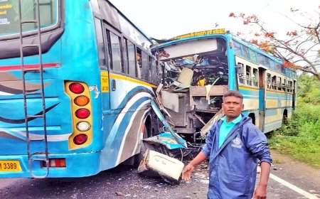 கடையநல்லூர் அருகே தனியார் பேருந்துகள் நேருக்கு நேர் மோதல்; 6 பேர் சம்பவ இடத்திலேயே பலி- முதல்வர் இரங்கல்