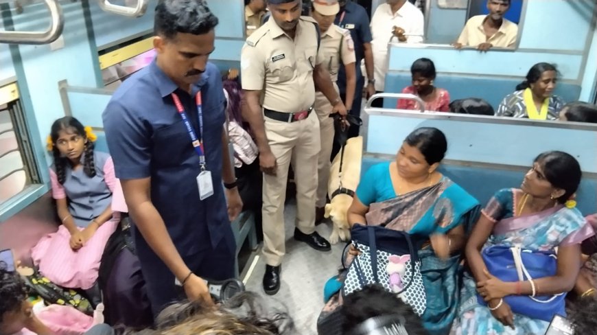 திருச்சி ரயில் நிலையத்தில் உச்சபட்ச பாதுகாப்பு; பயணிகள், ரயில் பெட்டிகளில் தீவிர சோதனை