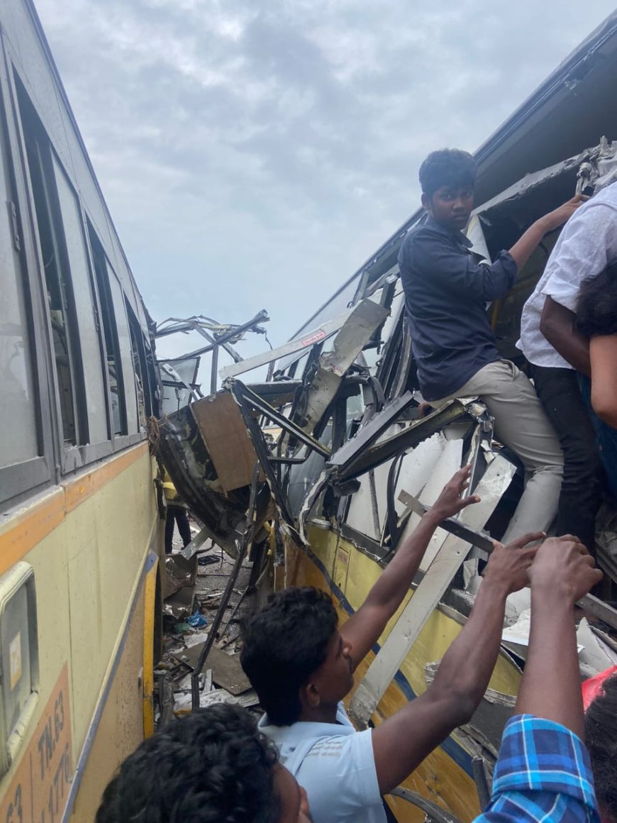 திருப்பத்தூர் அருகே கோர விபத்து; அரசு பஸ்கள் நேருக்கு நேர் மோதல்;  11 பேர் பலி; மீட்புப் பணியில் போலீசார்