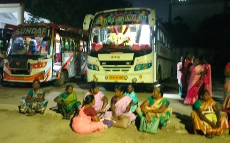 மணப்பாறையில் மூன்று பஸ்களை சிறைபிடித்த காவல்துறையினர்:ஒரு நாள் முன்னதாகவே காத்திருப்பு போராட்டத்தை துவக்கிய ஏஐடியுசி