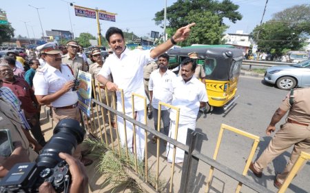 பால்பண்ணையில் கடும் போக்குவரத்து நெரிசல் ; கனரக வாகனங்களை சுற்று வட்ட சாலையில் திருப்பி விட திட்டம்- அமைச்சர் அன்பில் மகேஷ்