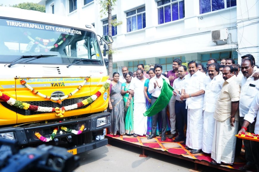 திருச்சி மாநகராட்சிக்கு ரூ. 3.78 கோடியில் நவீன வாகனம்: அமைச்சா் கே.என்.நேரு தொடங்கி வைப்பு