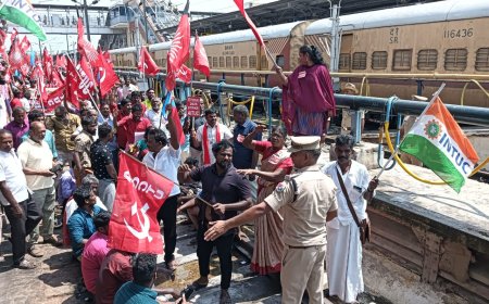 திருச்சி ஜங்சன் ரயில் நிலையத்தில் மறியல் போராட்டம்; பயணிகள் கடும் அவதி