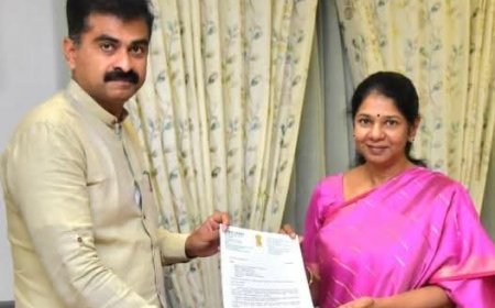 திமுக தேர்தல் அறிக்கையில் 6 அம்சங்களை சேர்க்க எம்பி கனிமொழியிடம் திருச்சி எம்பி துரை வைகோ மனு