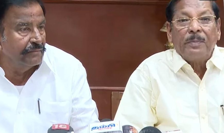 2016-ல் லாரிகளில் பிடிபட்ட ரூ.570 கோடி வழக்கில் 10 ஆண்டுகள் ஆகியும் சிபிஐ எஃப்ஐஆர் பதிவு செய்யவில்லை;தேர்தல் நேரத்தில் திமுக இமேஜை கெடுக்க சூழ்ச்சி- கேஎன்.நேரு, ஆர்.எஸ்.பாரதி கூட்டாக அறிவிப்பு