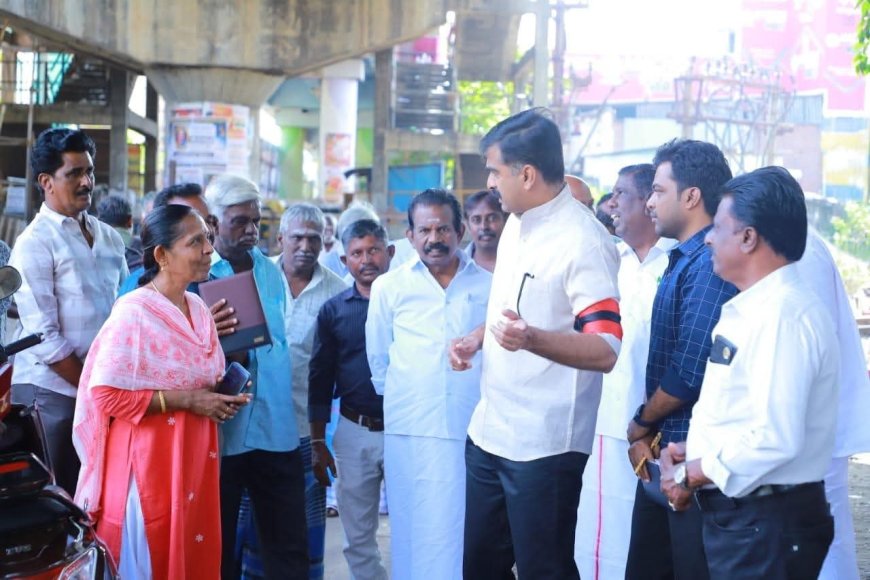 திருச்சி ஜீவா நகர் ரயில்வே இருப்பு பாதை பகுதியில் துரை வைகோ எம்பி ஆய்வு