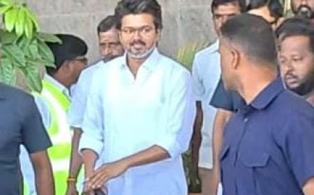 தஞ்சையில் விஜய்; எத்தனை முறை அறிவுறுத்தியும் வாகனத்தை பின் தொடர்ந்த கூட்டம்