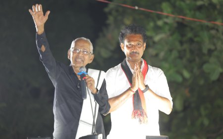 எடப்பாடி பழனிச்சாமிக்கு தோல்வி ஜன்னி - மகேஷ் பொய்யாமொழியை ஆதரித்து கி வீரமணி பிரசாரம் 