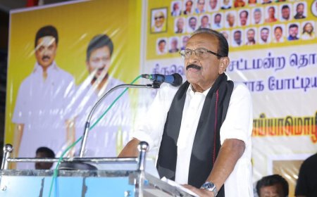 ஐந்தாண்டு கால ஆட்சியில் எந்த மாநிலமும் செய்யாத சாதனைகளைத் தமிழ்நாட்டில் திமுக அரசு செய்து காட்டியுள்ளது - மகேஷை ஆதரித்து வைகோ பிரசாரம் 