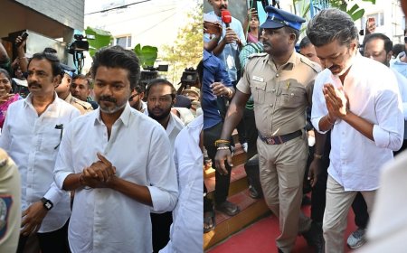 சென்னை நீலாங்கரையில் வாக்களித்தார் தவெக தலைவர் விஜய்