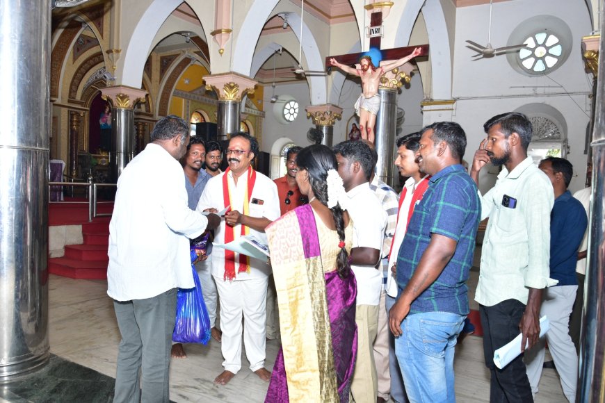 விஜய் வெற்றி பெற மும்மத பிரார்த்தனையில் ஈடுபட்ட ஆர் கே ராஜா 