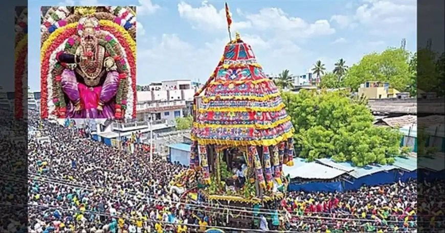 "ஓம் சக்தி, பராசக்தி" கோஷம் விண்ணதிர  சமயபுரம் மாரியம்மன் தேரோட்டம் கோலாகலம்