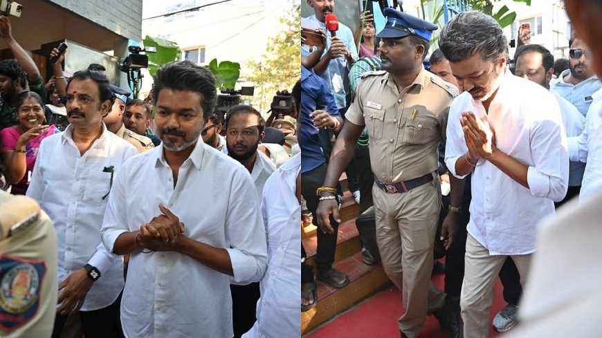 சென்னை நீலாங்கரையில் வாக்களித்தார் தவெக தலைவர் விஜய்