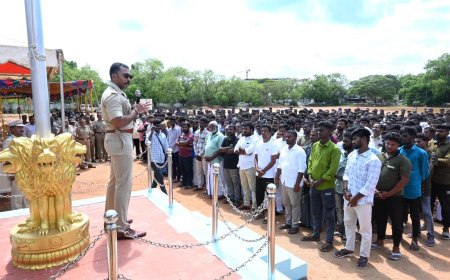 சரித்திர பதிவேடு குற்றவாளிகளுக்கான அணிவகுப்பு; தொடர் குற்றங்களில் ஈடுபட்டால்...., கடுமையான நடவடிக்கை - எஸ். பி.செல்வநாகரத்தினம் எச்சரிக்கை 