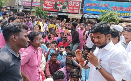 திருச்சி மருத்துவமனையில் நர்சிங் மாணவி பலி; செவிலியர்கள் சாலை மறியல்: அமைச்சர் ரமேஷ் சமாதான பேச்சு