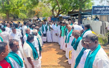 மேகேதாட்டு அணையை முற்றுகையிட தஞ்சையில் இருந்து புறப்பட்ட தமிழக விவசாயிகள்