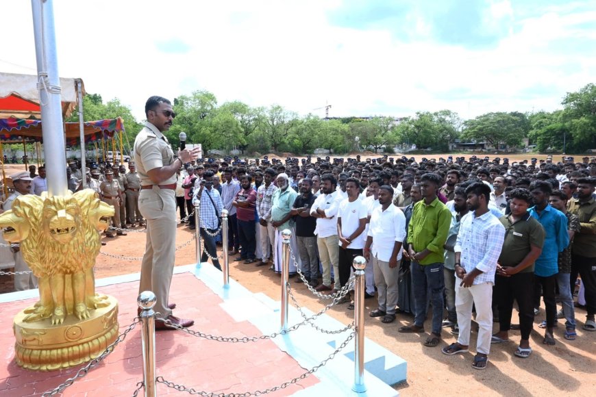 சரித்திர பதிவேடு குற்றவாளிகளுக்கான அணிவகுப்பு; தொடர் குற்றங்களில் ஈடுபட்டால்...., கடுமையான நடவடிக்கை - எஸ். பி.செல்வநாகரத்தினம் எச்சரிக்கை 