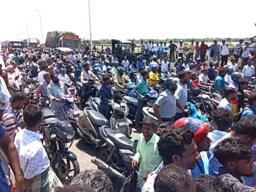 திருச்சி-சென்னை தேசிய நெடுஞ்சாலையில் பொதுமக்கள் சாலை மறியல்: உதவி கமிஷனர் காயம் ; 50க்கும் மேற்பட்டோர் கைது