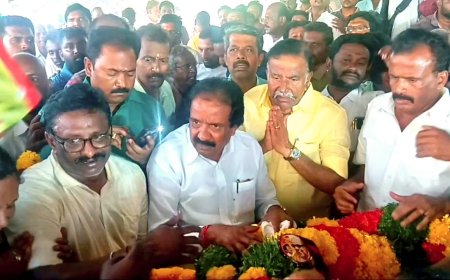 வியட்நாம் படகு விபத்தில் பலியானோர் உடல்களுக்கு துணை சபாநாயகர், திருச்சி எம்பி, முன்னாள் அமைச்சர் கே. என்.நேரு மரியாதை 