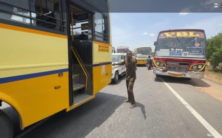 திருச்சியில் தனியார் பேருந்துகளின் ரேஸ் ; நூலிழையில் தப்பிய அரசு இருந்து பயணிகள்