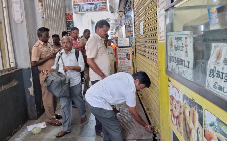 திருச்சி சத்திரம் பேருந்து நிலையத்தில் 5 கடைகளுக்கு  சீல்; அதிரடி காட்டிய மாநகராட்சி