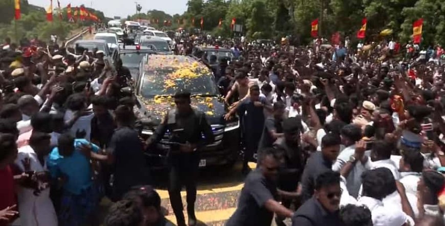 தமிழக முதல்வர் திருச்சி வழியாக கரூர் சென்றடைந்தார் ; வழி நெடுகிலும் உற்சாக வரவேற்பு 
