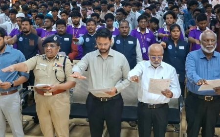 போதை இல்லா தமிழ்நாடு விழிப்புணர்வு நிகழ்ச்சி - திருச்சியில் உறுதிமொழி ஏற்றுக்கொண்ட மாணவர்கள்