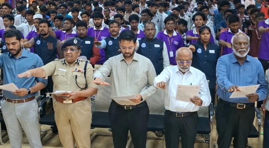 போதை இல்லா தமிழ்நாடு விழிப்புணர்வு நிகழ்ச்சி - திருச்சியில் உறுதிமொழி ஏற்றுக்கொண்ட மாணவர்கள்